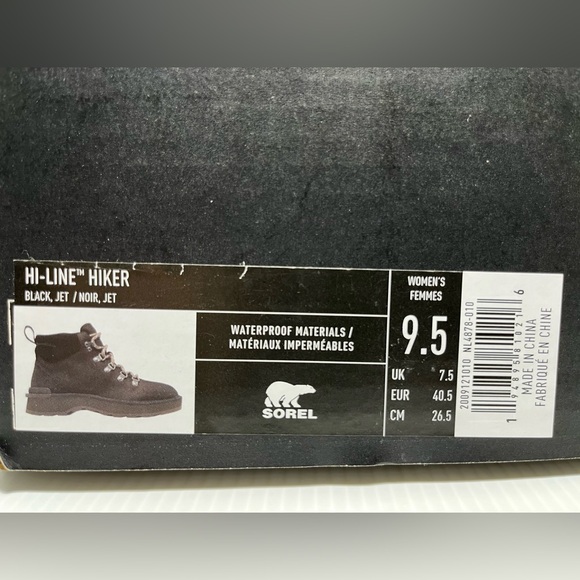 Sorel Genuine Leather Water Repellent Hi-Line™ Hiker Boots Black - Picture 16 of 16